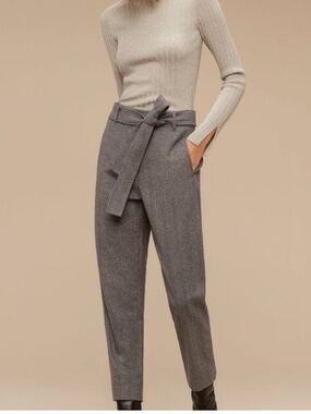 Aritzia Wilfred New-Tie Front Gray High-Waist Wool And Cashmere blend Size 2US